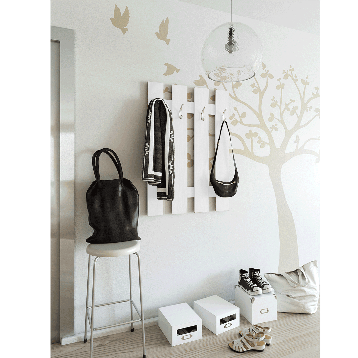 Cuier perete, alb, KORADO NEW KV11