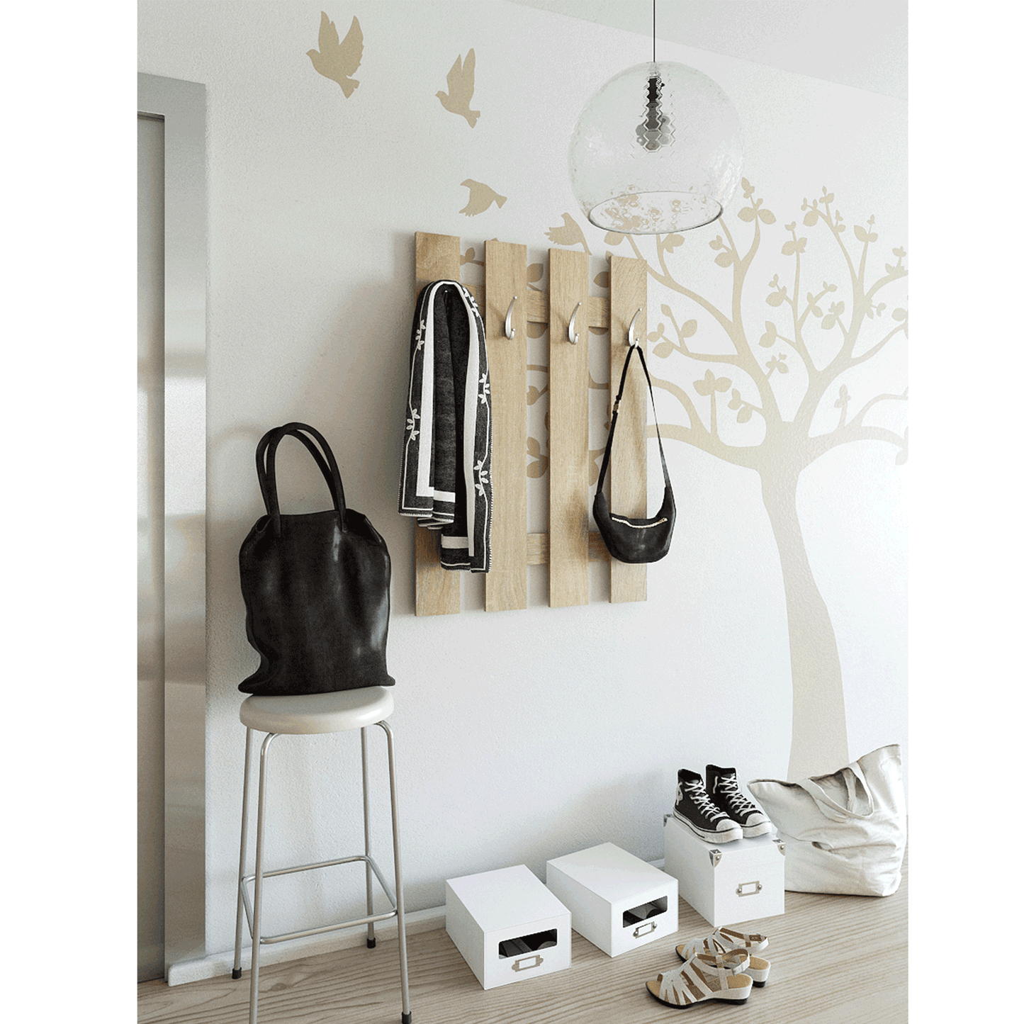 Cuier perete, stejar sonoma, KORADO NEW KV11