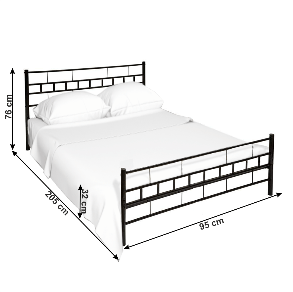 Pat, negru, 90x200, TAJGI