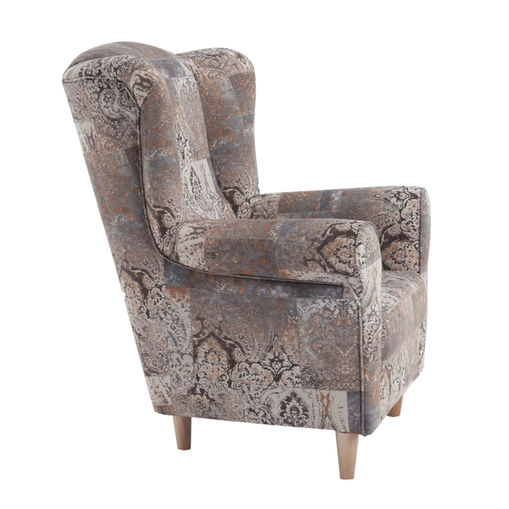 Fotoliu, material vintage maro, CHARLOT