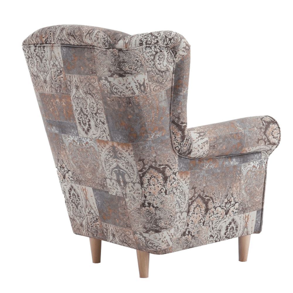 Fotoliu, material vintage maro, CHARLOT