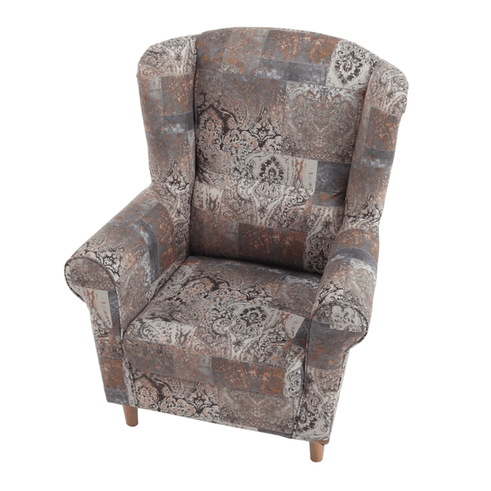 Fotoliu, material vintage maro, CHARLOT