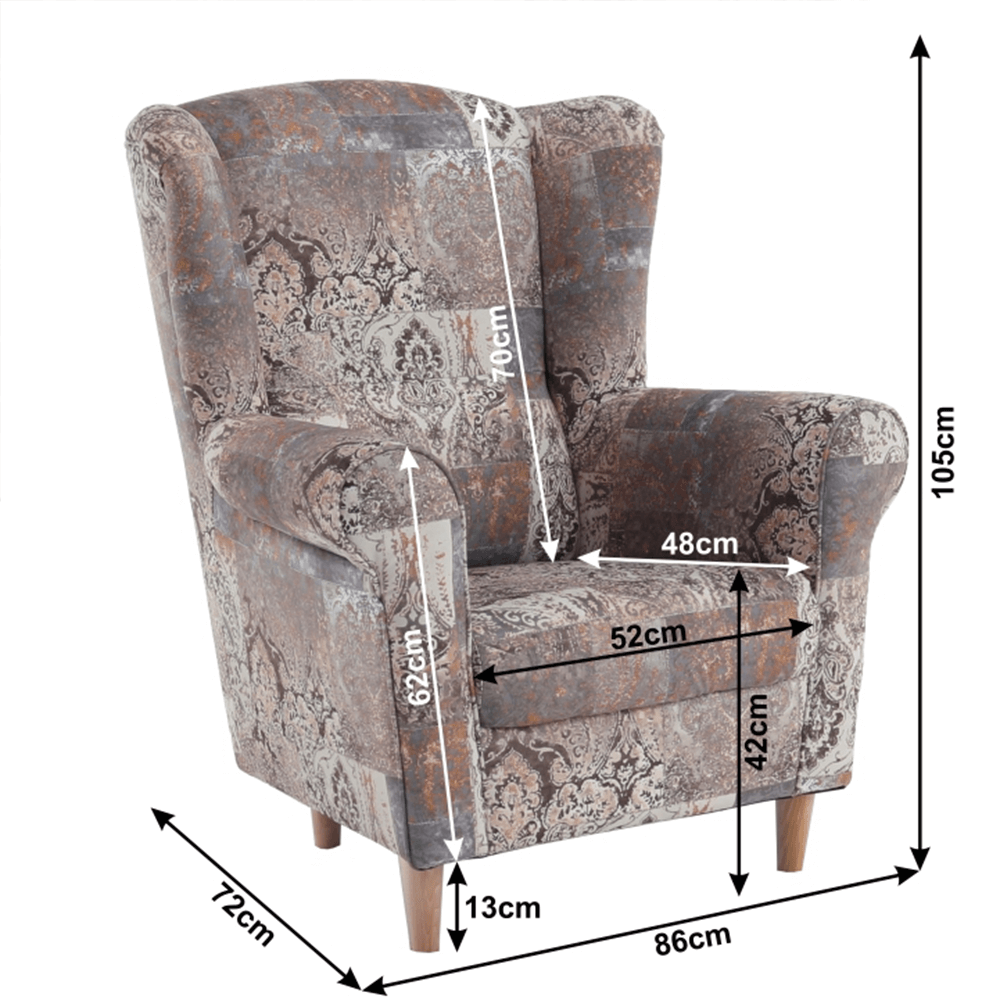 Fotoliu, material vintage maro, CHARLOT