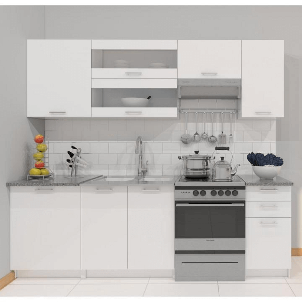 Dulap inferior cu două uşi, alb, FABIANA S80