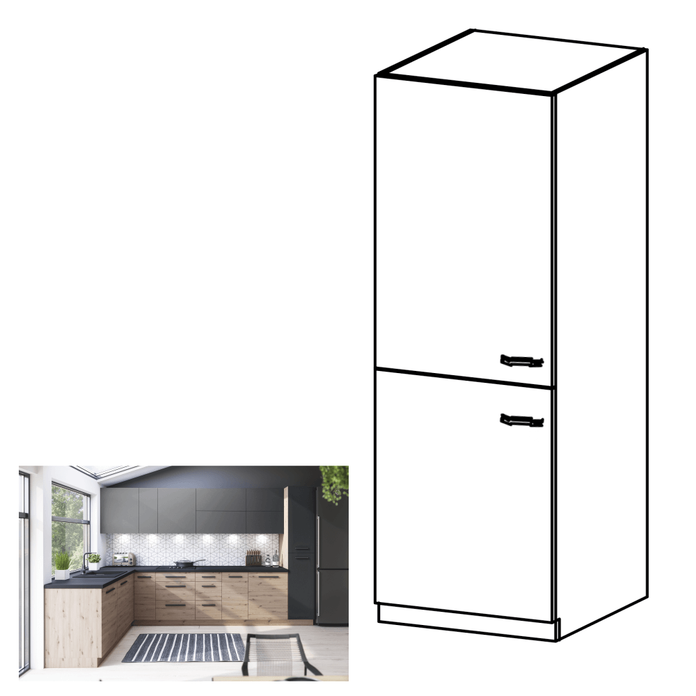 Dulap alimentar cu rafturi, stejar artizanal, universal, LANGEN D60R