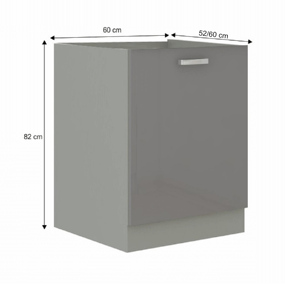 Dulap inferior, gri lucios, PRADO 60 D 1F ZB