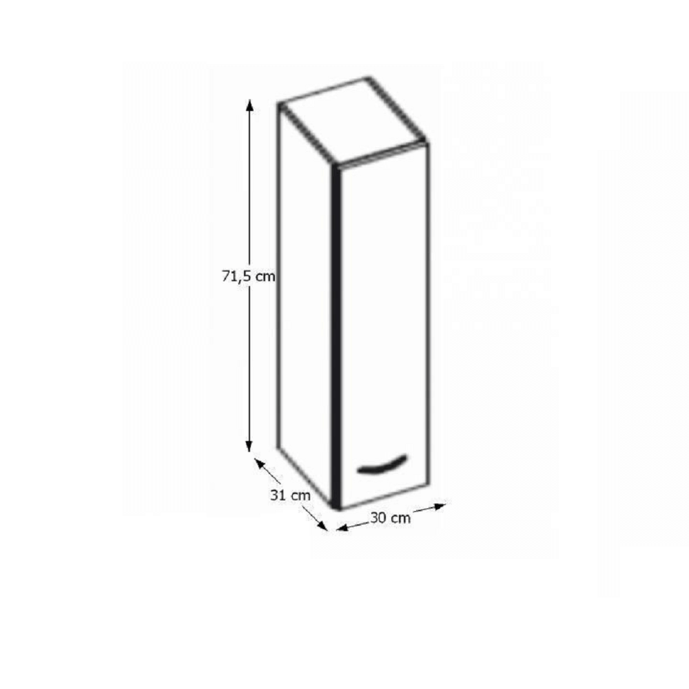 Dulap superior, crem extra lucios, PRADO 30 G-72