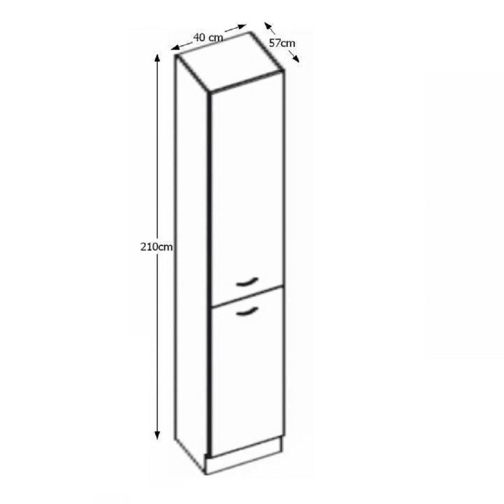 Dulap înalt pentru produse alimentare, crem extra lucios, PRADO 40 DK-210 2F