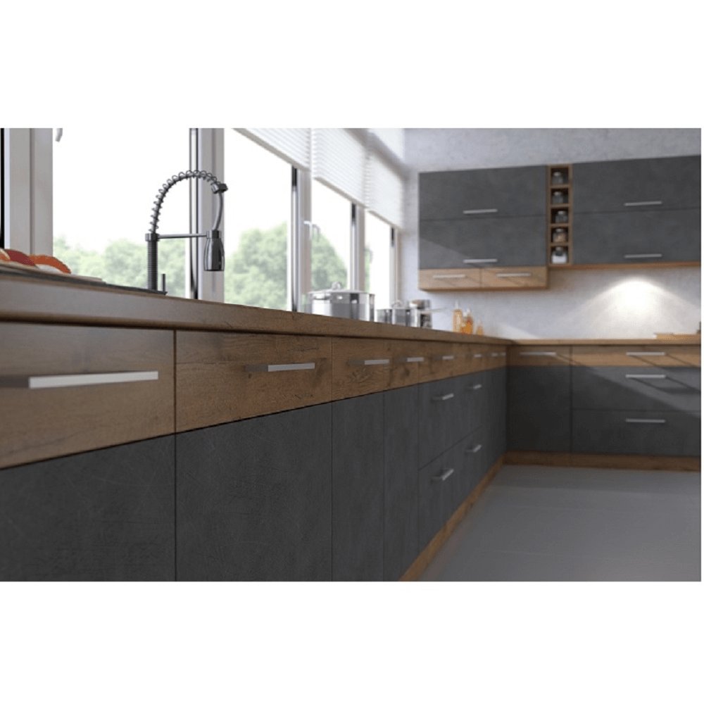 Uşă pentru maşina de spălat vase încorporată, gri mat/stejar lancelot, VEGA ZM 570x596