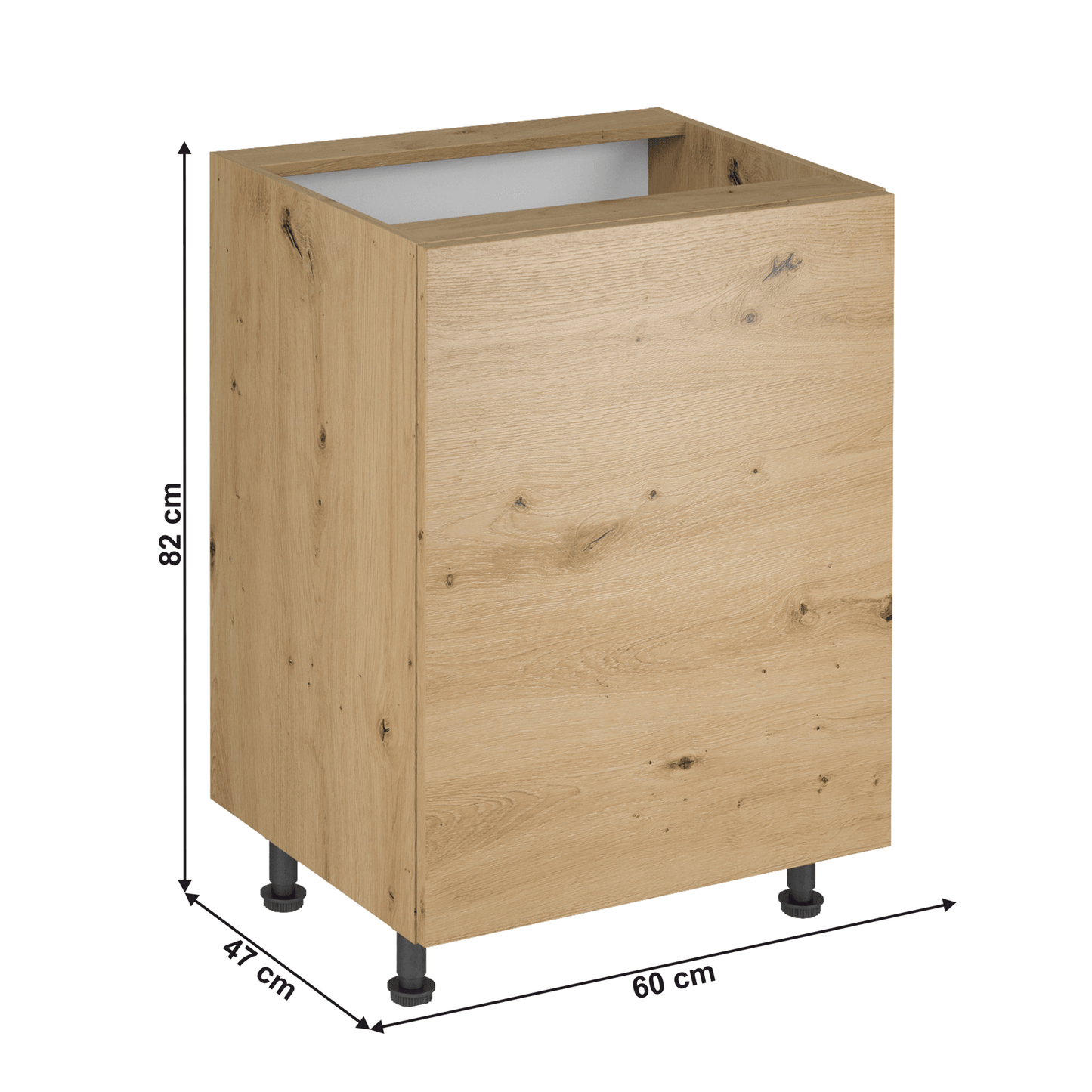 Dulap de jos, stejar artizanal, universal, LANGEN D60