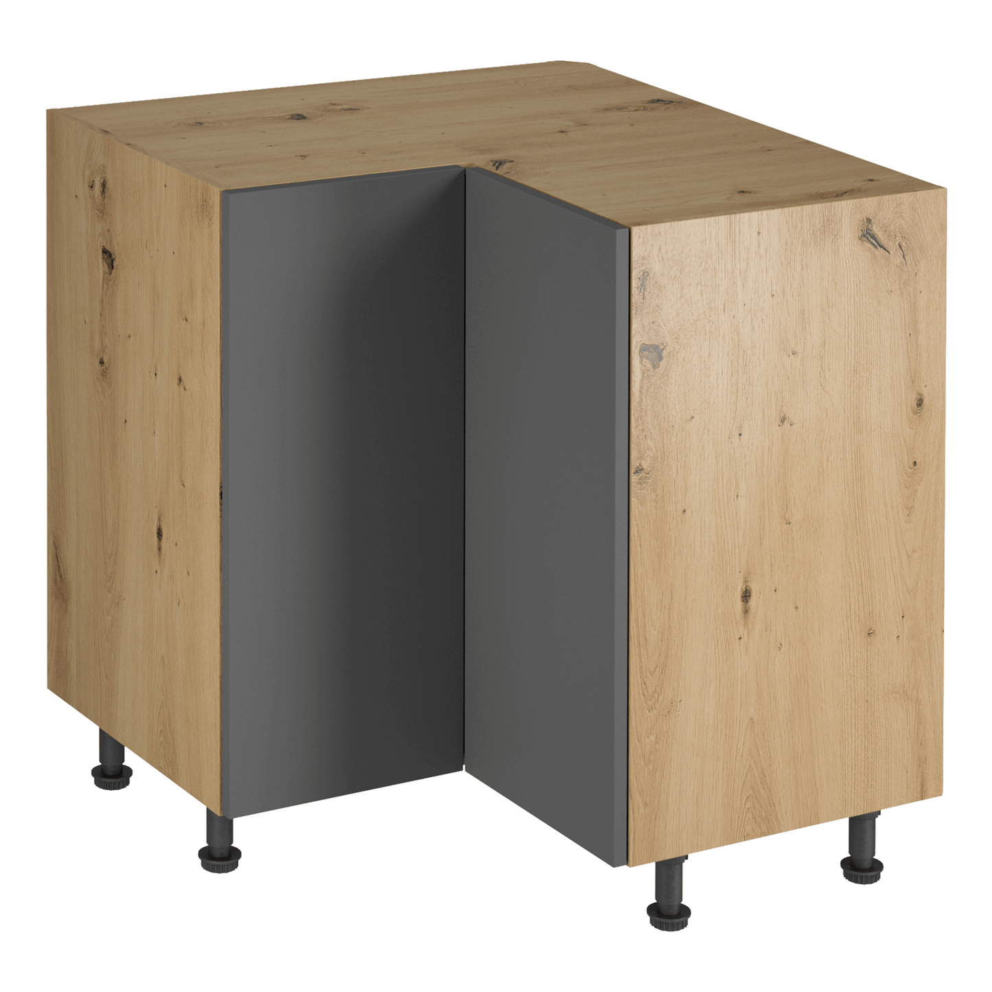 Dulap de colţ, stejar artizanal / gri mat, LANGEN D90N