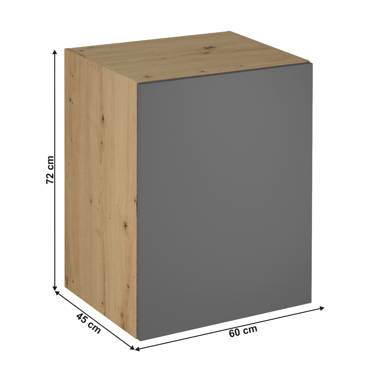 Dulap superior, stejar artizanal / gri mat, universal, LANGEN G60G