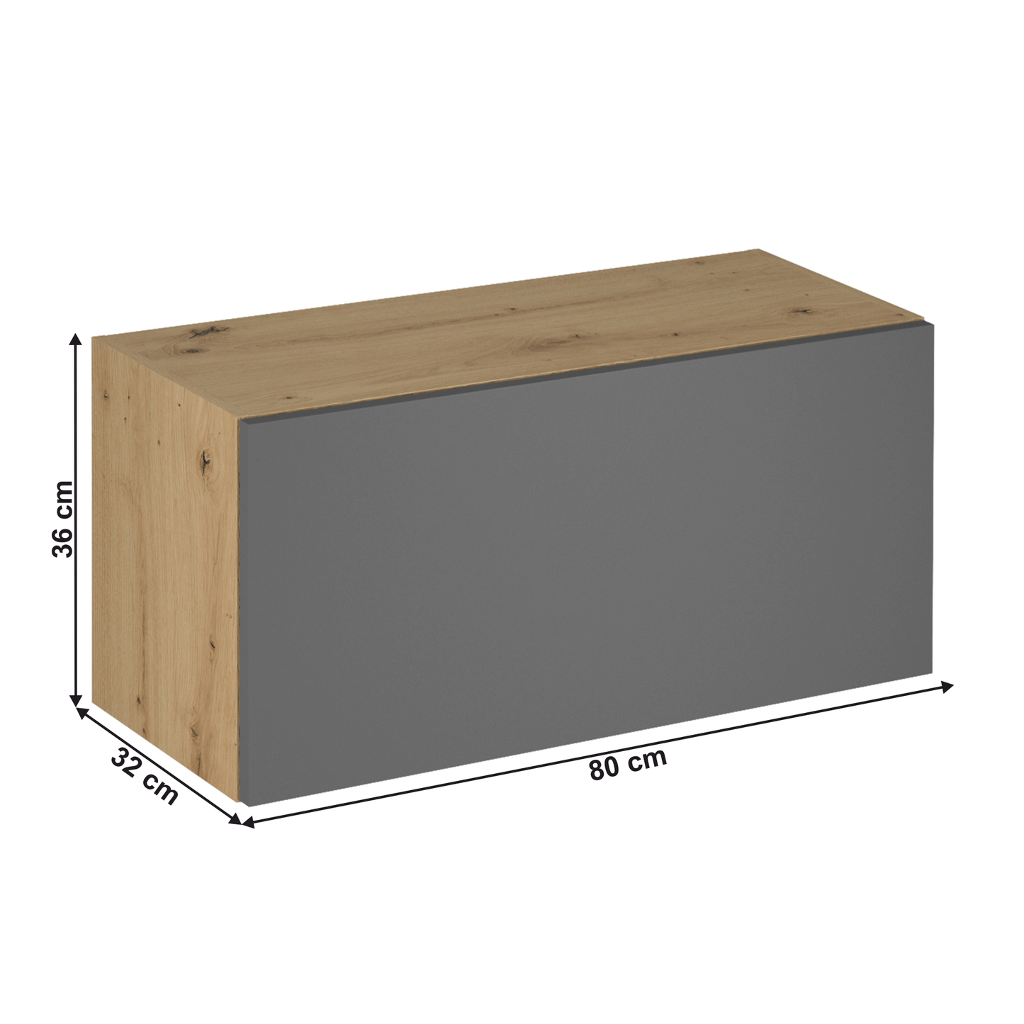 Dulap superior, stejar artizanal / gri mat, LANGEN G80K