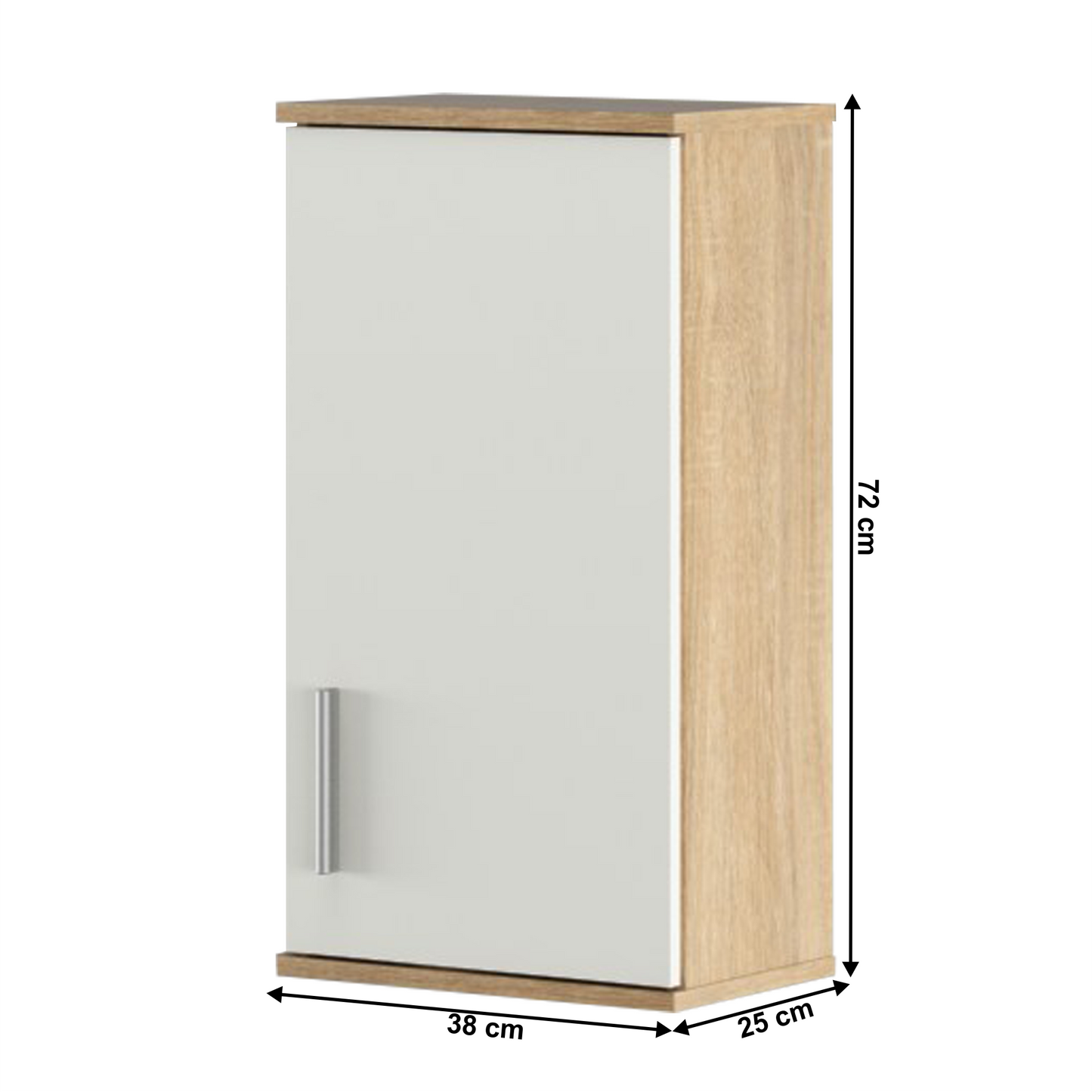 Dulap suspendat, stejar sonoma/ alb mat LESSY NEW 04