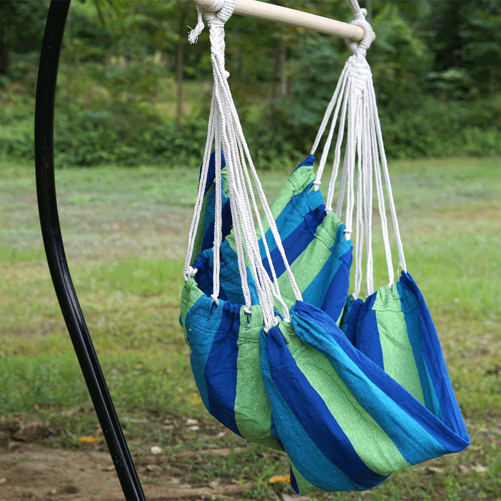 Scaun balansoar suspendabil, model dungi verde/albastru, LINDO NEW