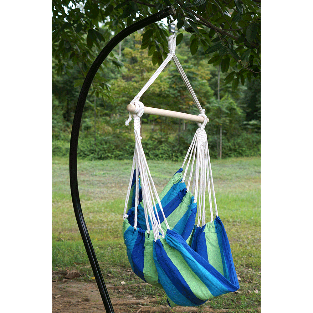 Scaun balansoar suspendabil, model dungi verde/albastru, LINDO NEW