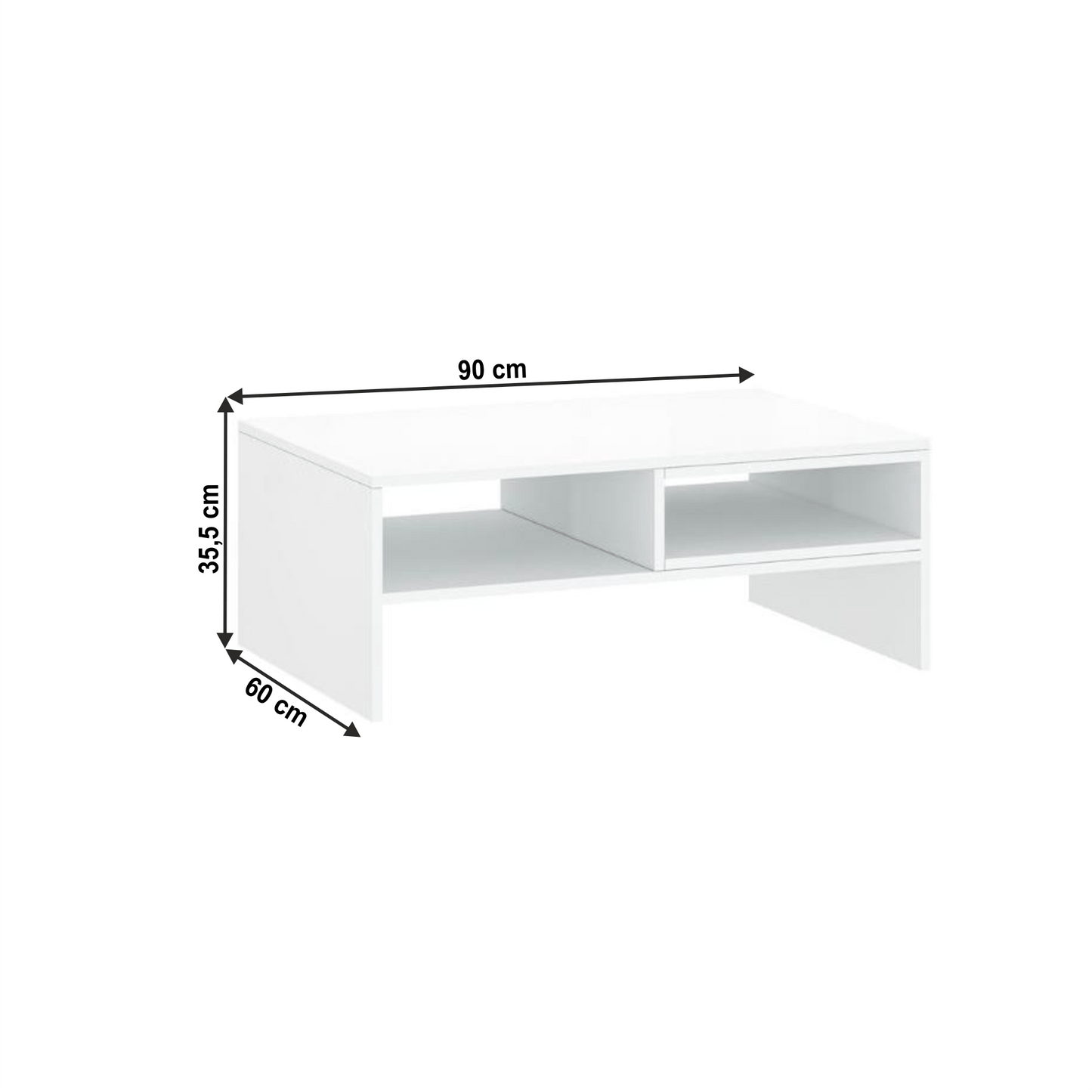 Măsuţă de cafea 90, alb, LINDY