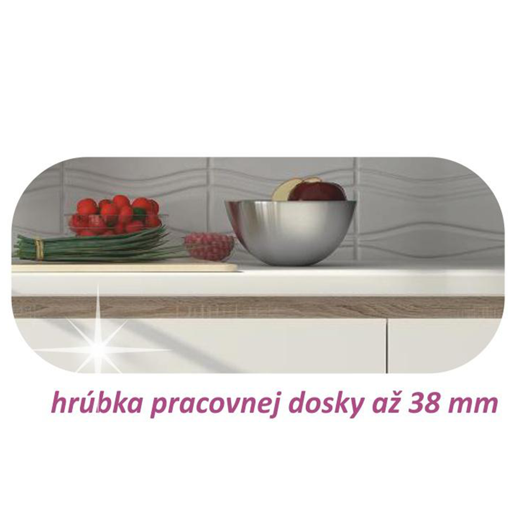 Dulap inferior cu 2 uşi, alb super luciu HG, LINE ALB