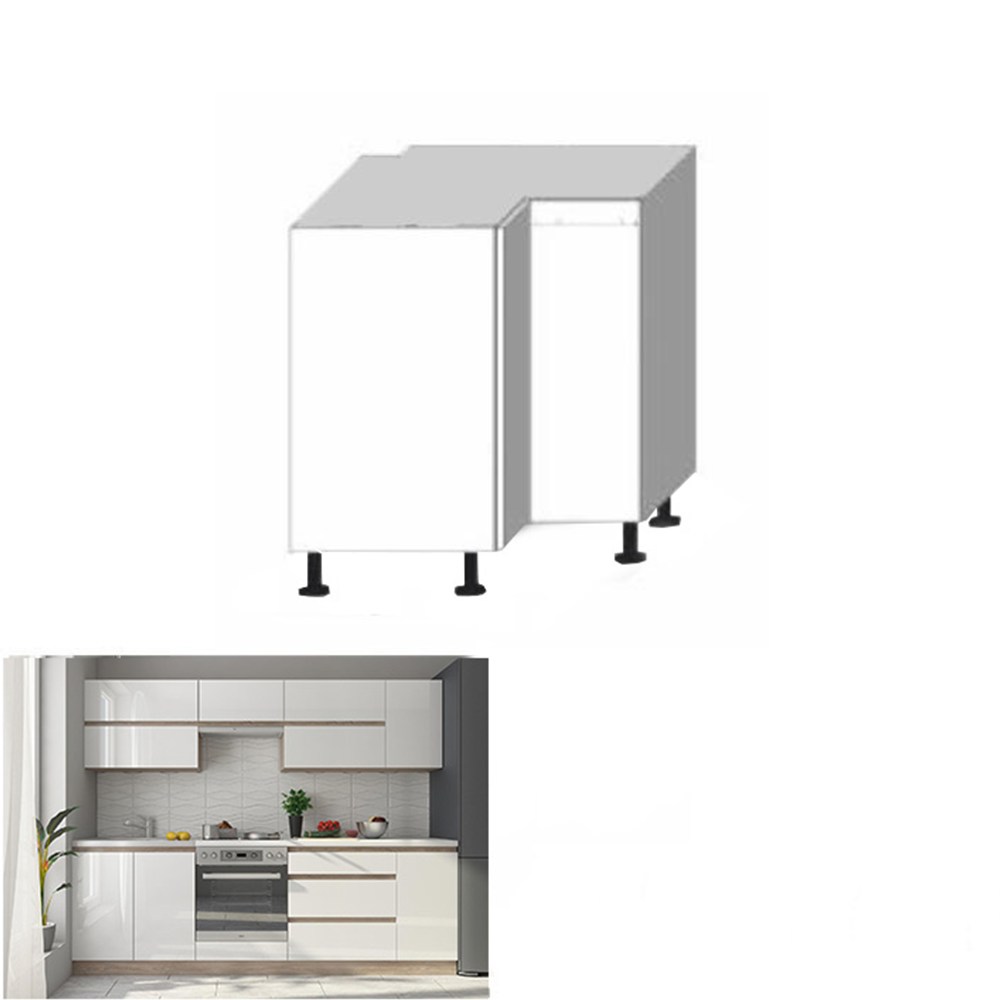 Dulap inferior de colţ, alb super luciu HG, LINE ALB