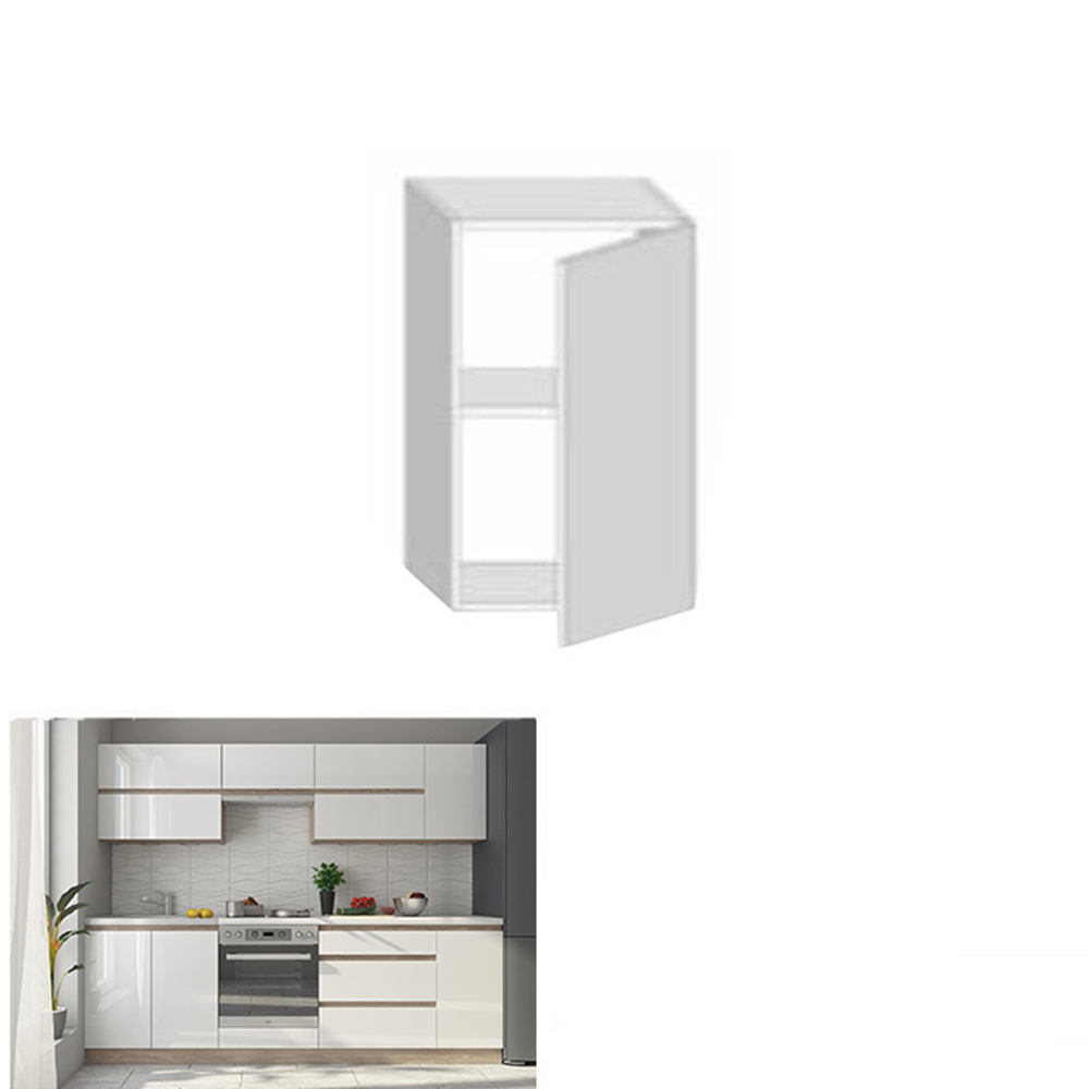 Dulap superior, stejar sonoma/alb super luciu HG, dreapta, LINE ALB