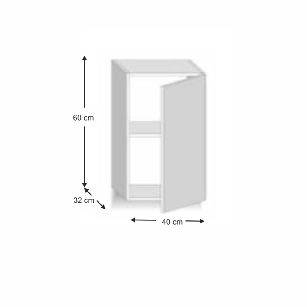 Dulap superior, stejar sonoma/alb super luciu HG, dreapta, LINE ALB