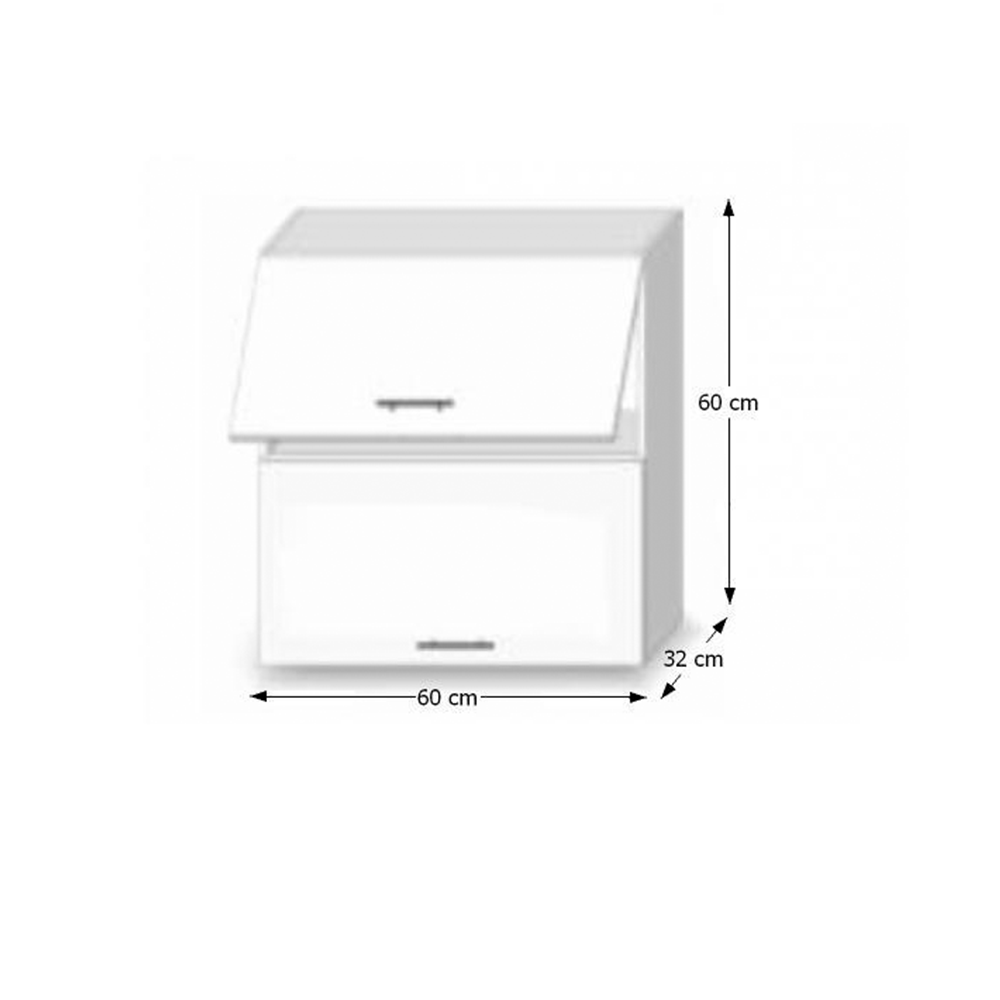 Dulap superior cu 2 uşi orizontale, stejar sonoma, LINE G60 U