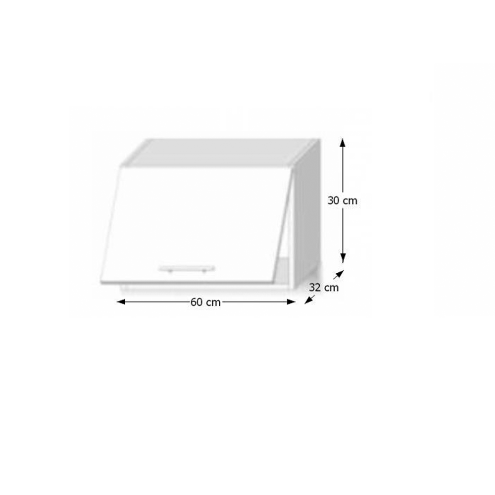 Dulap superior cu uşă orizontală, alb super luciu HG, LINE ALB