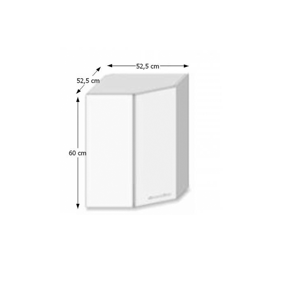 Dulap superior de colţ, alb super luciu HG, LINE ALB