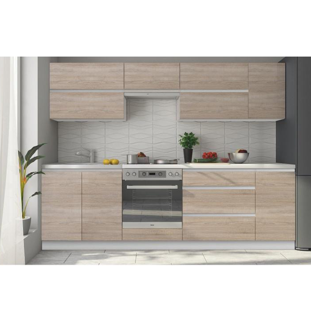 Set bucatarie 2,6 m, alb/stejar sonoma, LINE