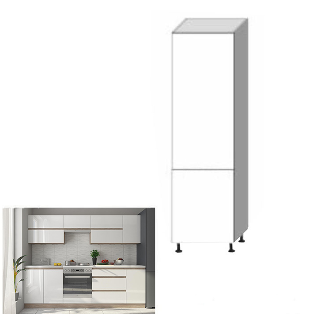 Dulap înalt produse alimentare, alb super luciu HG, LINE ALB