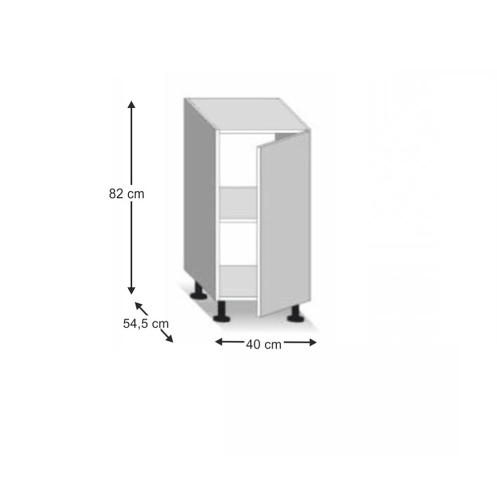 Dulap inferior cu uşă, stejar sonoma, dreapta, LINE