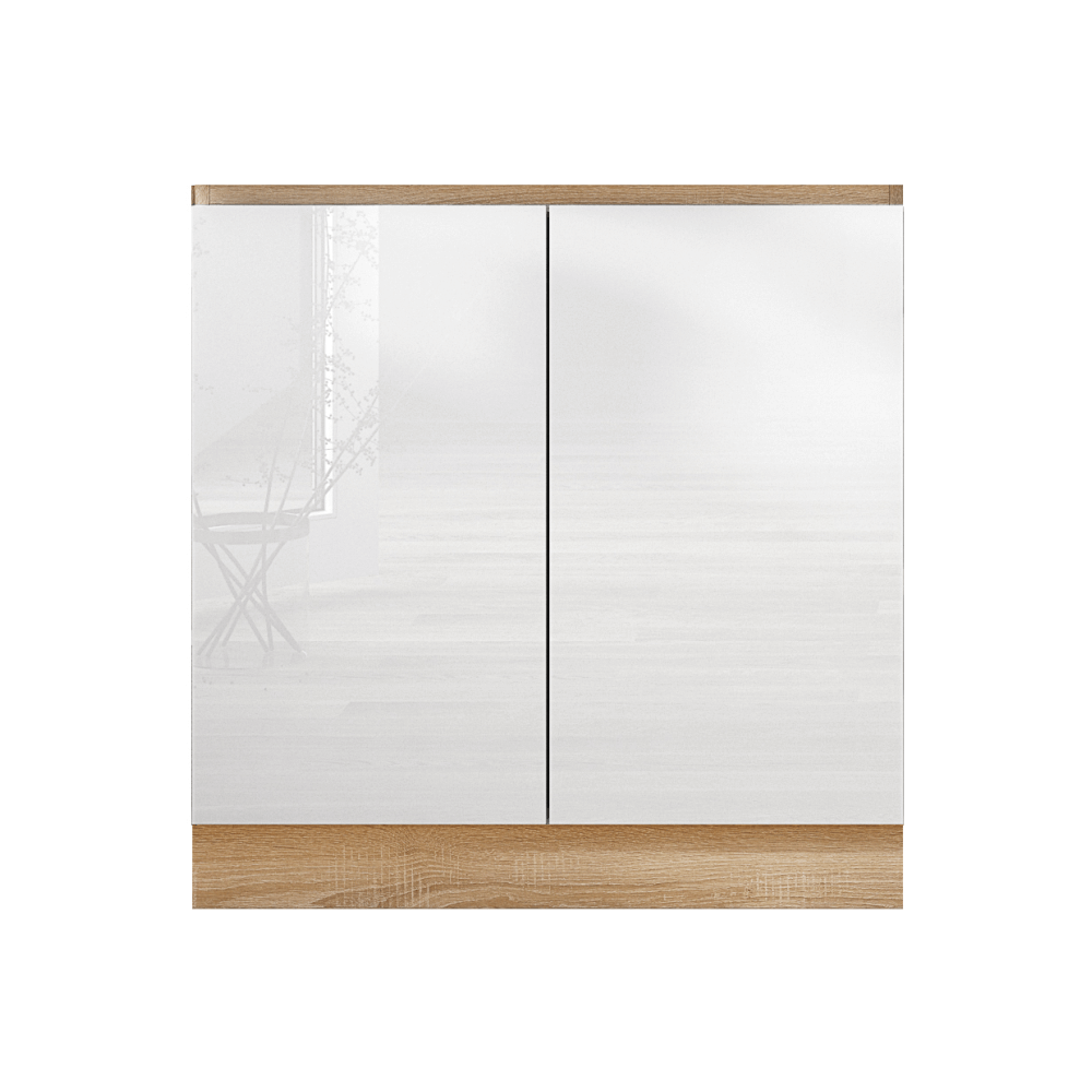 Mască chiuvetă cu 2 uşi, alb super luciu HG, LINE ALB