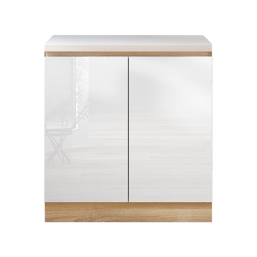 Dulap inferior cu 2 uşi, alb super luciu HG, LINE ALB