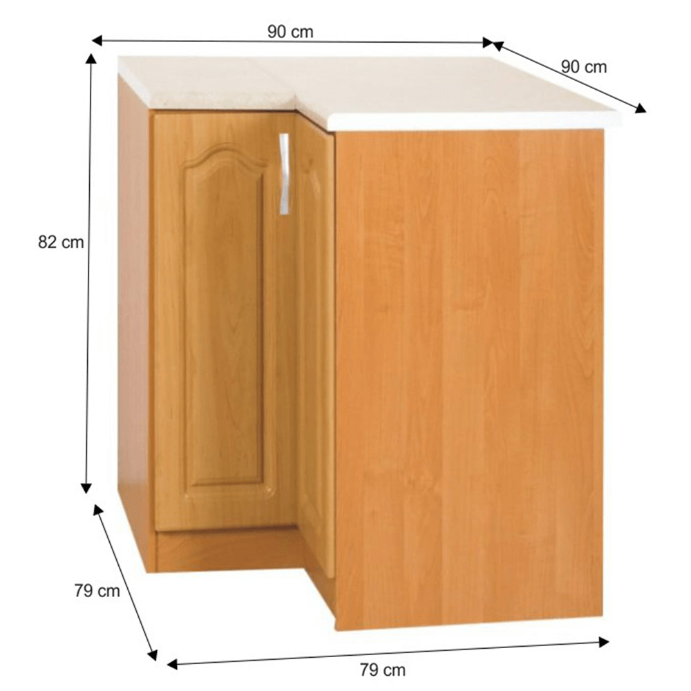 Cabinet de bucătărie, inferior, stânga, anin, LORA MDF NEW KLASIK S90/90