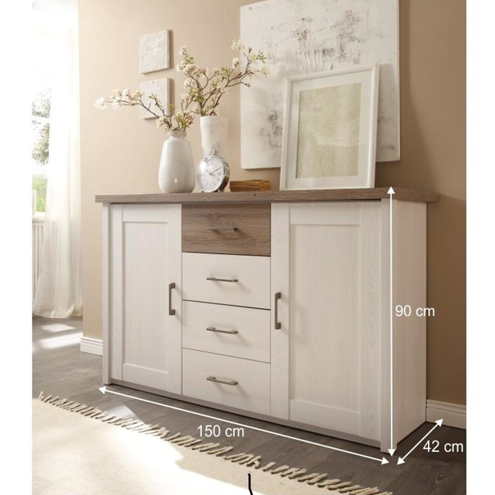 Scrin, pin alb/stejar sonoma trufă, LUMERA