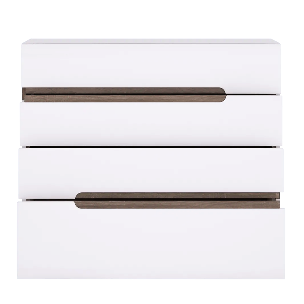 comodă, strălucire extra albă HG/stejar sonoma închis, LYNATET TYP 44