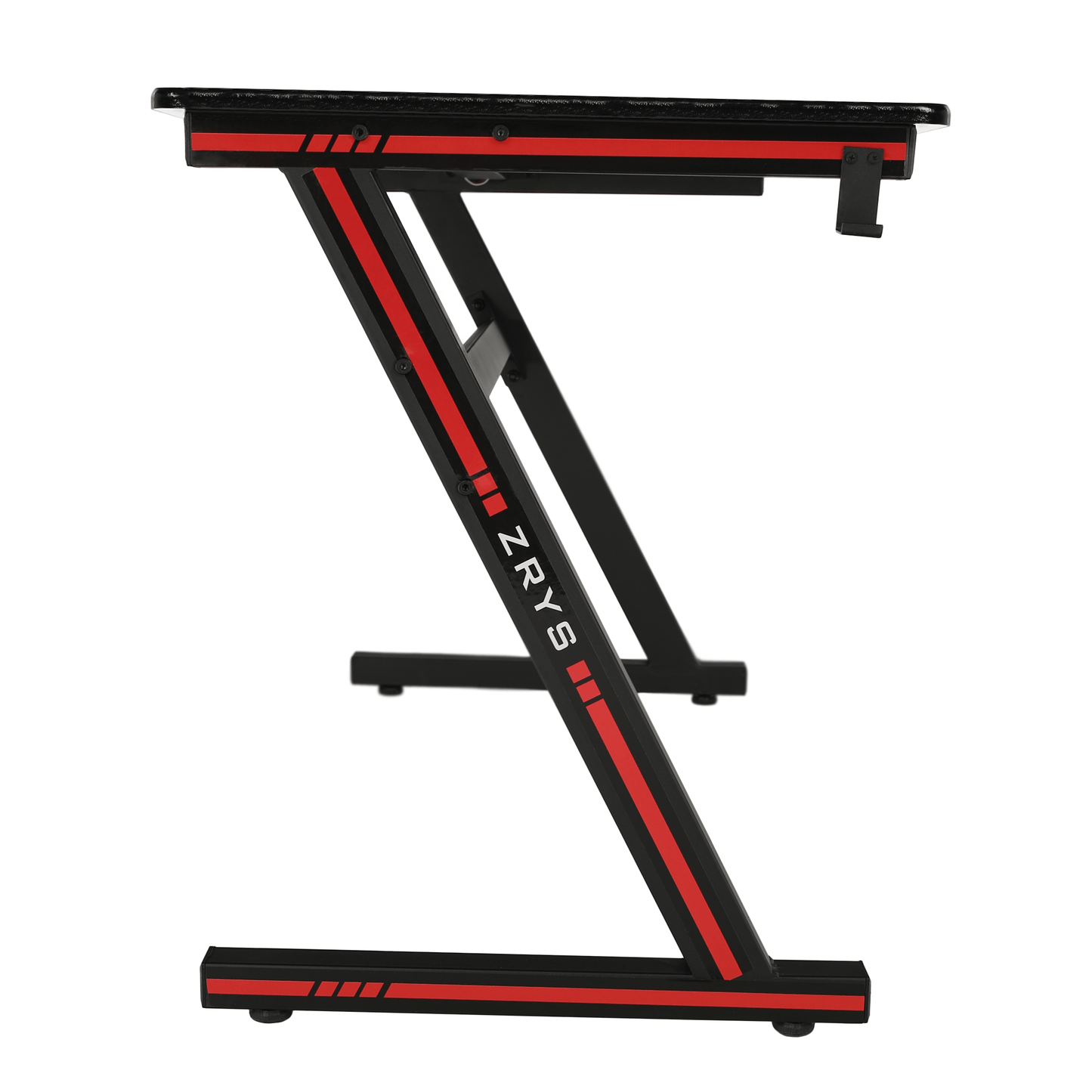 Masă de joc / masă pentru computer, neagră / roşie, MACKENZIE 140cm