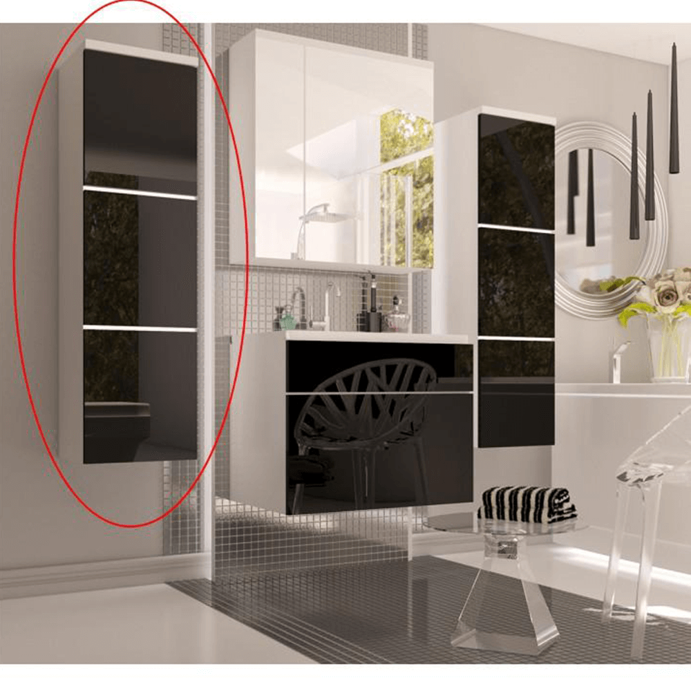 Dulap înalt, alb/negru HG, MASON BL 11