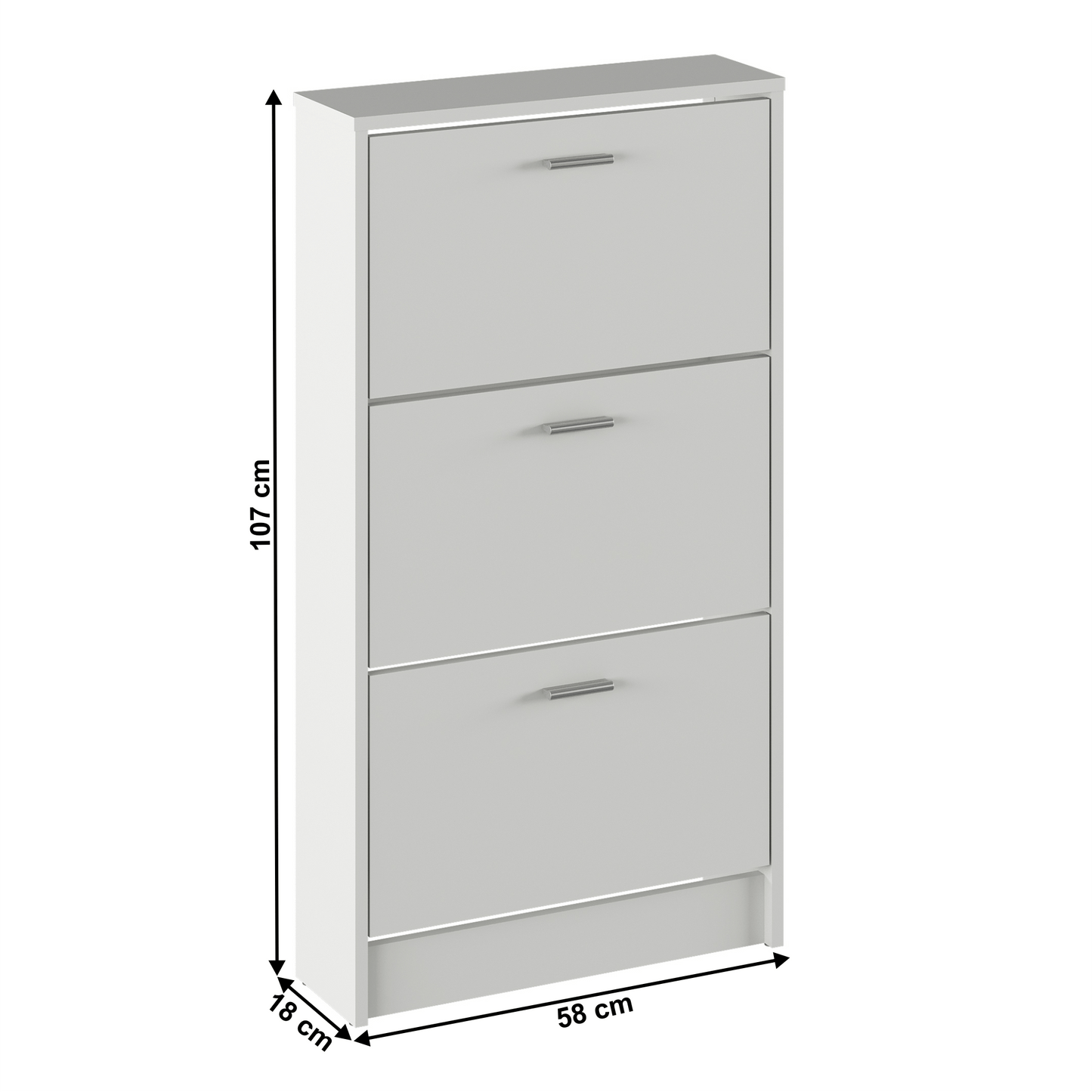 Dulap pantofi, 3 rafturi, alb, MOBI 13