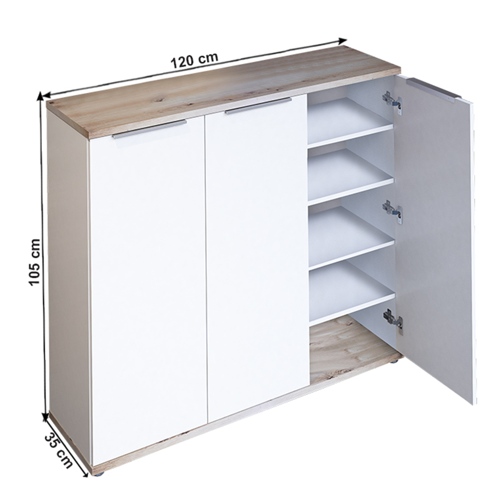 Dulap încălţâminte, alb / stejar artizan, MODINI TYP 2