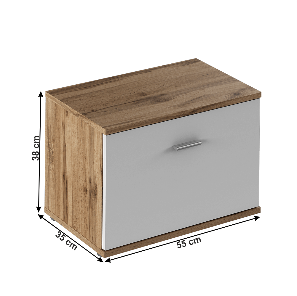 Dulap TIP 6, stejar wotan/alb, CYRIL