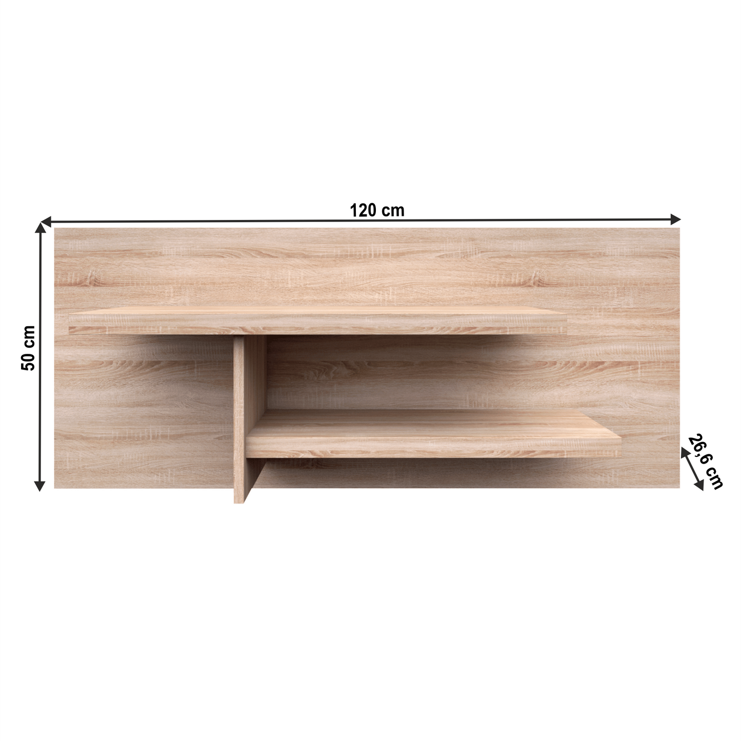 Panou suspendat cu rafturi TYP 18, PAL melaminat, stejar sonoma, NORTY