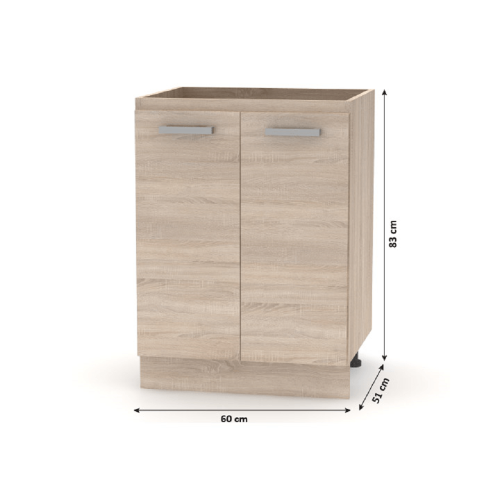 Cabinet inferior 60 2DV, stejar sonoma, NOVA PLUS NOPL-057-0S