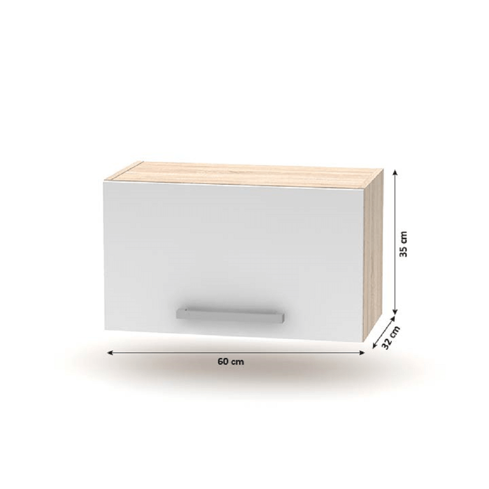 Dulap superior cu digestor 1DV, stejar sonoma/alb, NOVA PLUS NOPL-011-OH