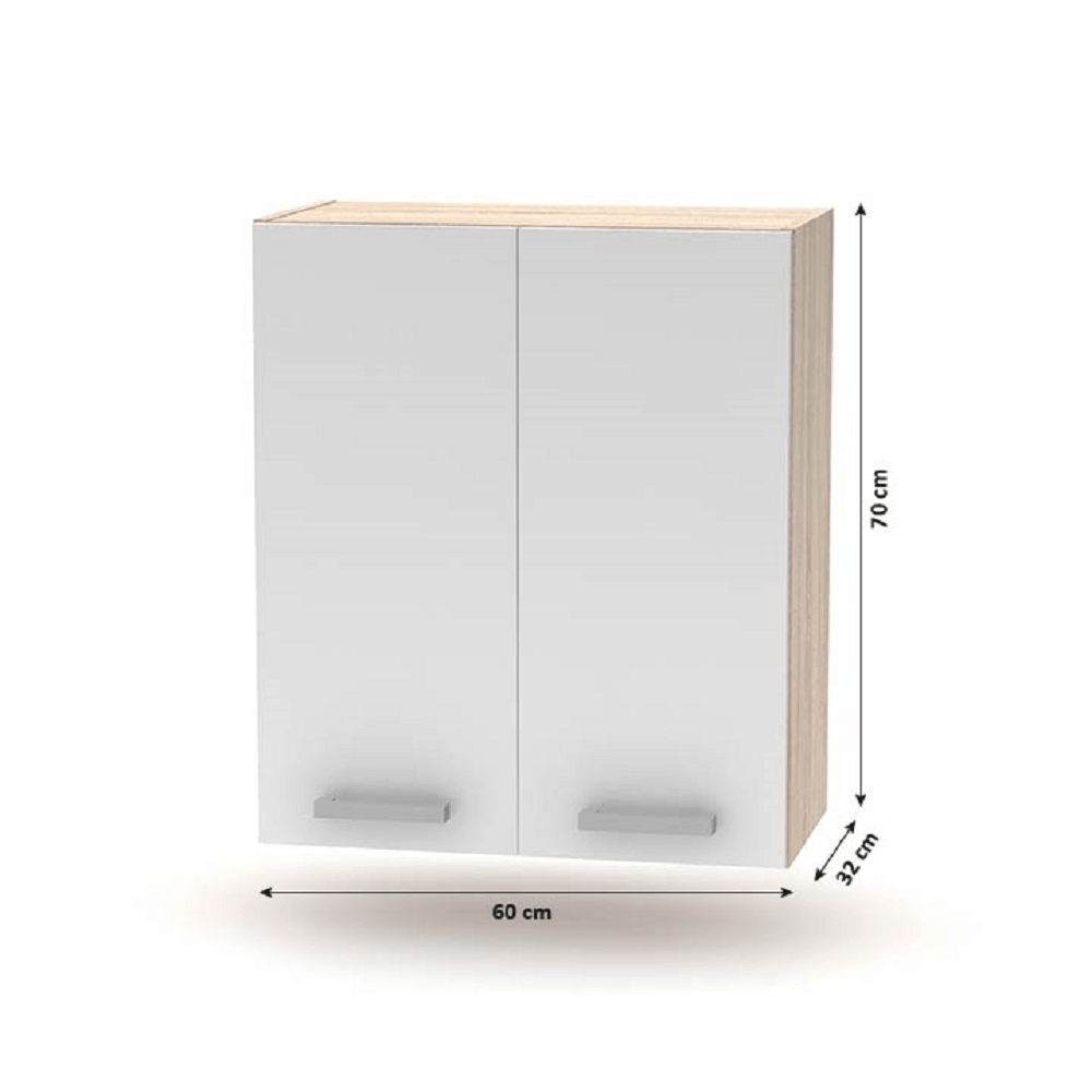 Cabinet superior 2DV, stejar sonoma/alb, NOVA PLUS NOPL-007-OH