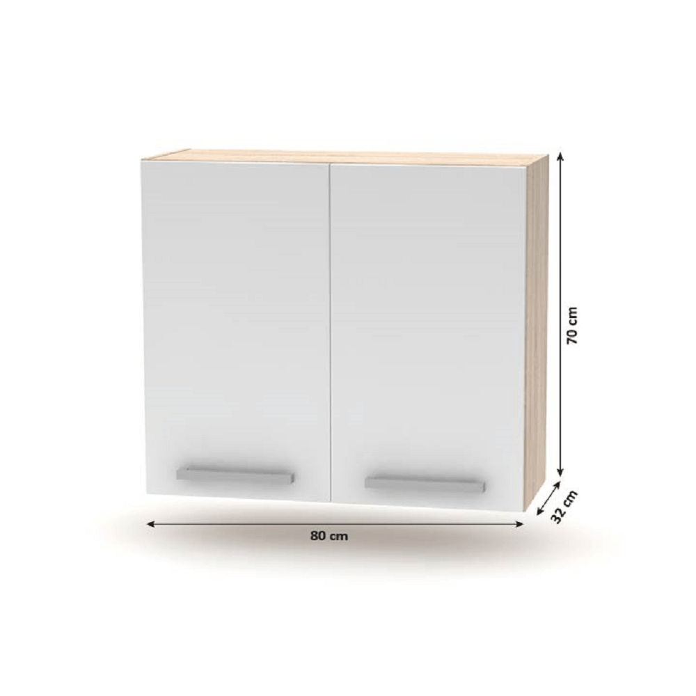 Ansamblu de bucătărie 2,4 m, stejar sonoma/alb, NOVA PLUS