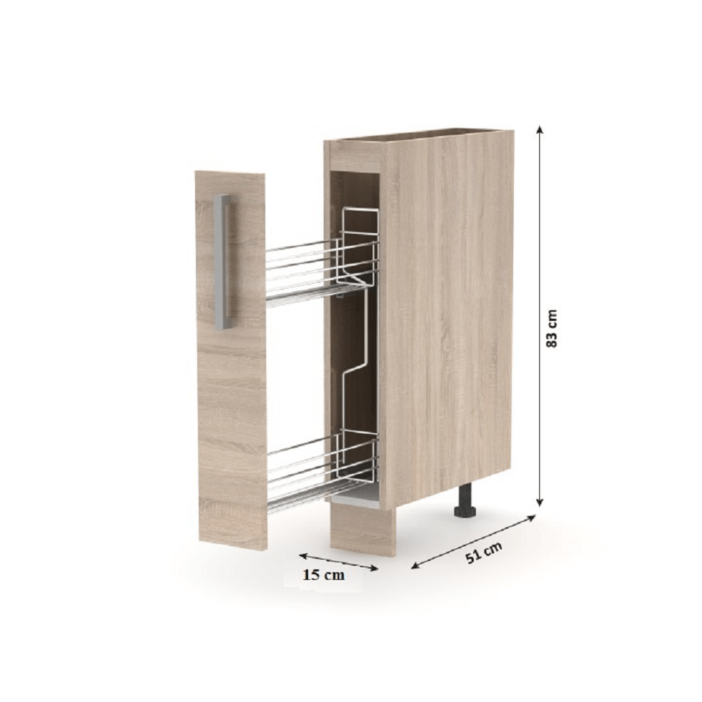 Dulap cu coş pull-out 1 DV, stejar sonoma, NOVA PLUS NOPL-066-VK