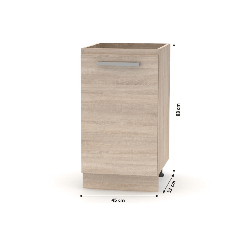 Cabinet inferior 45 1DV, stejar sonoma, NOVA PLUS NOPL-063-0S