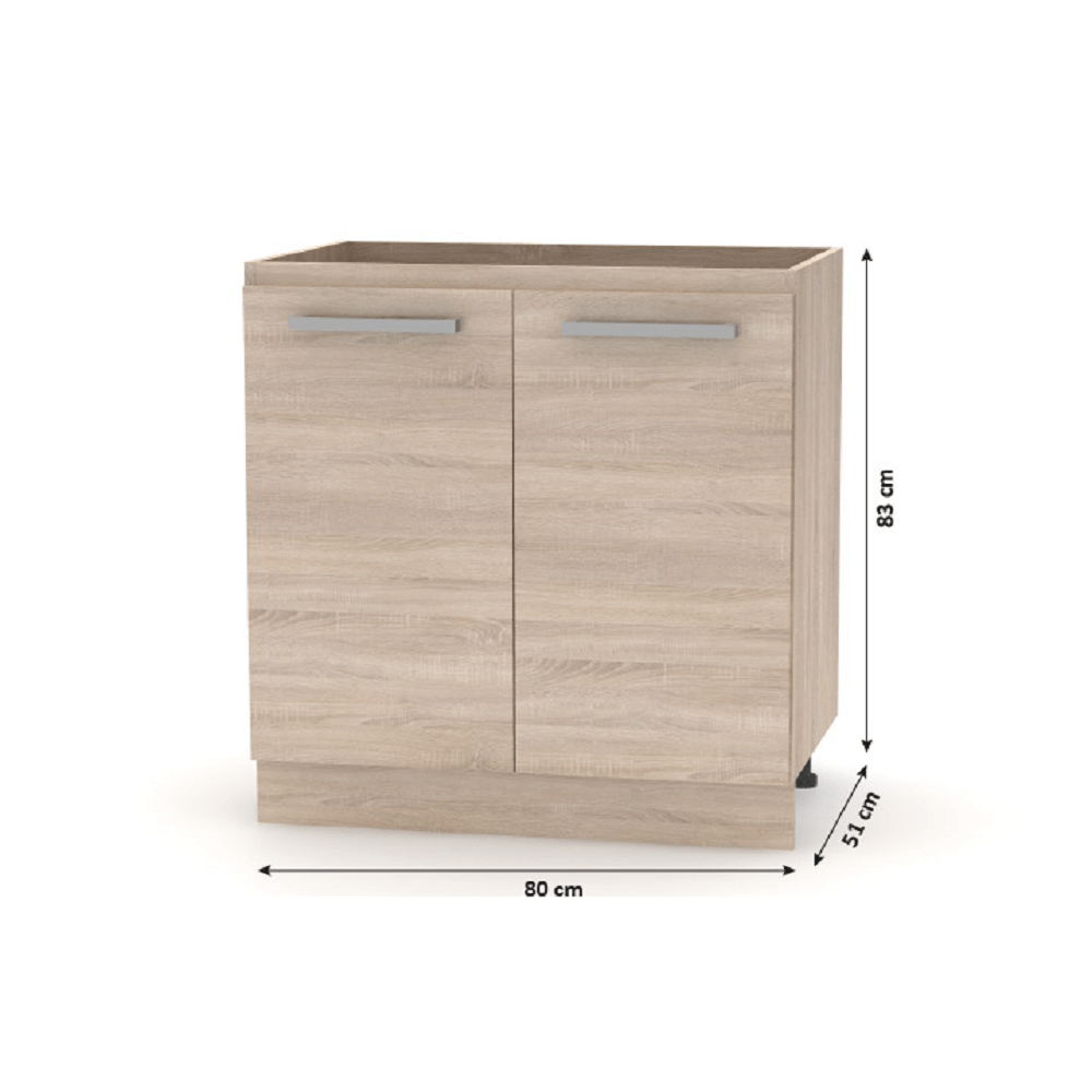 Cabinet inferior 80 2 DV, stejar sonoma, NOVA PLUS NOPL-060-0S