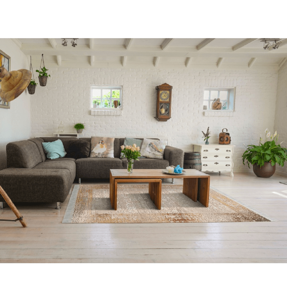 Covor, bej/model, 120x180, NESRIN